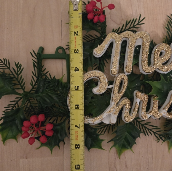 Vintage 1960s plastic glitter Merry Christmas decoration - Picture 6 of 7